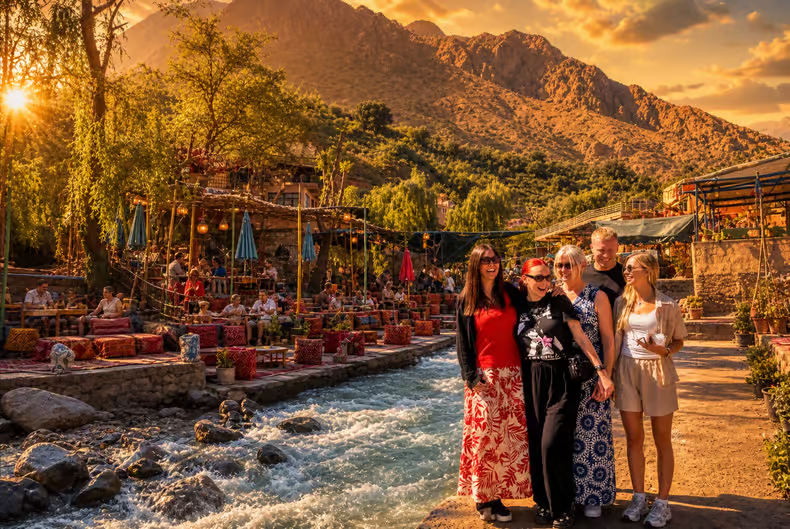Marrakech : dîner au coucher du soleil dans la vallée de l'Ourika et Atlas