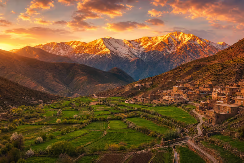 Marrakech : dîner au coucher du soleil dans la vallée de l'Ourika et Atlas